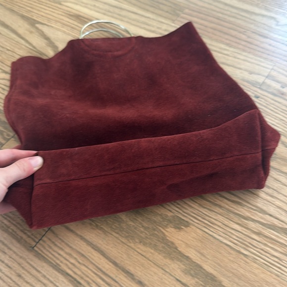 Able Deep Burgundy Red Suede Bag - Picture 7 of 7